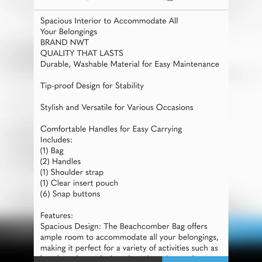 Beachcomber beach tote bag nwt - Picture 5 of 6